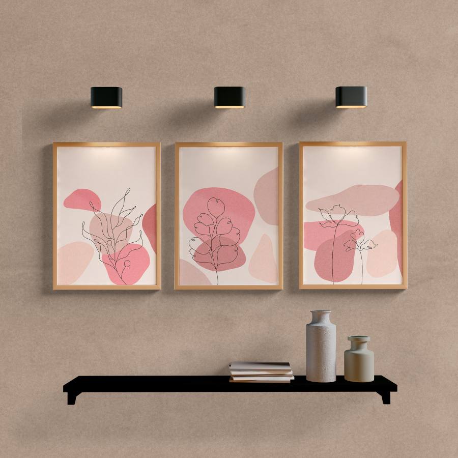 Kit Quadros Decorativos Minimal Flower - vista aproximada da impressão