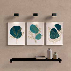 Kit Quadros Decorativos Minimal Folhas - detalhe da moldura e acabamento