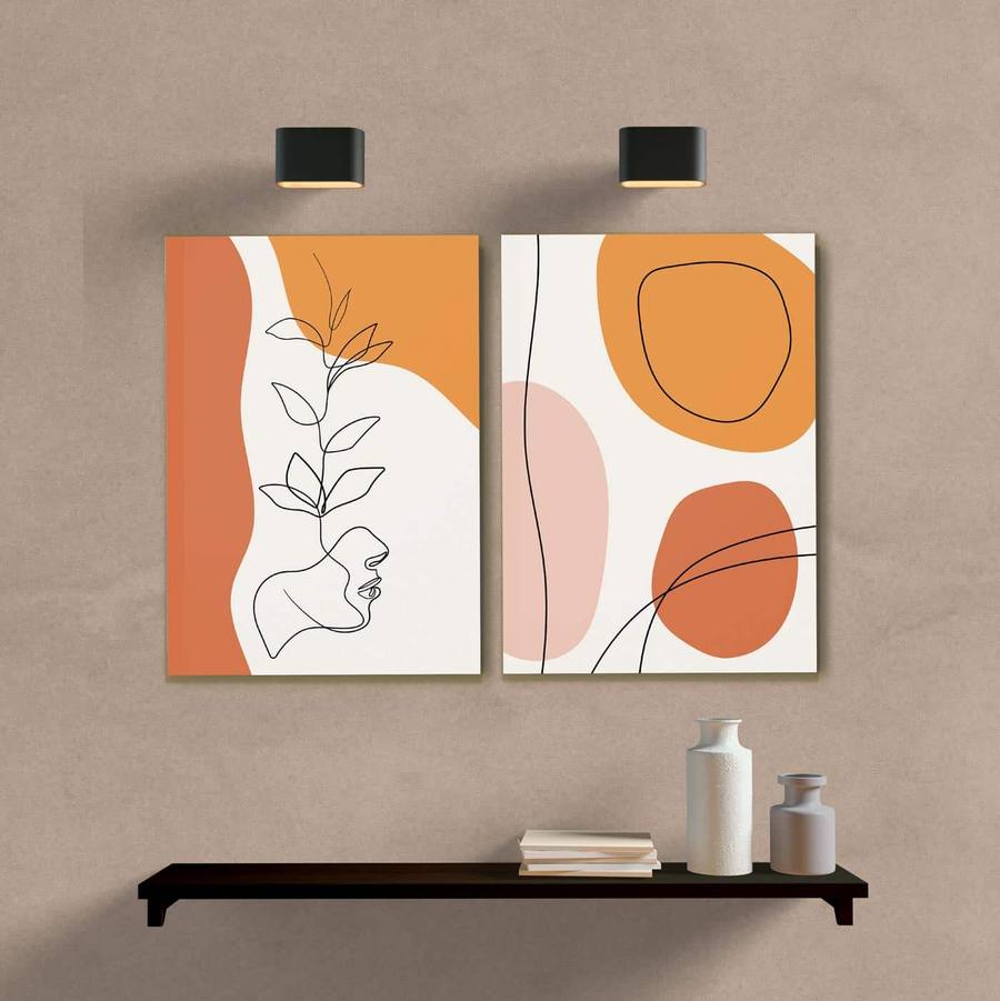 Kit Quadros Decorativos Minimal neutro - quadro decorativo em ambiente decorado