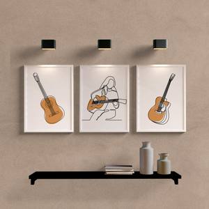 Kit Quadros Decorativos Minimal Violão - detalhe da moldura e acabamento