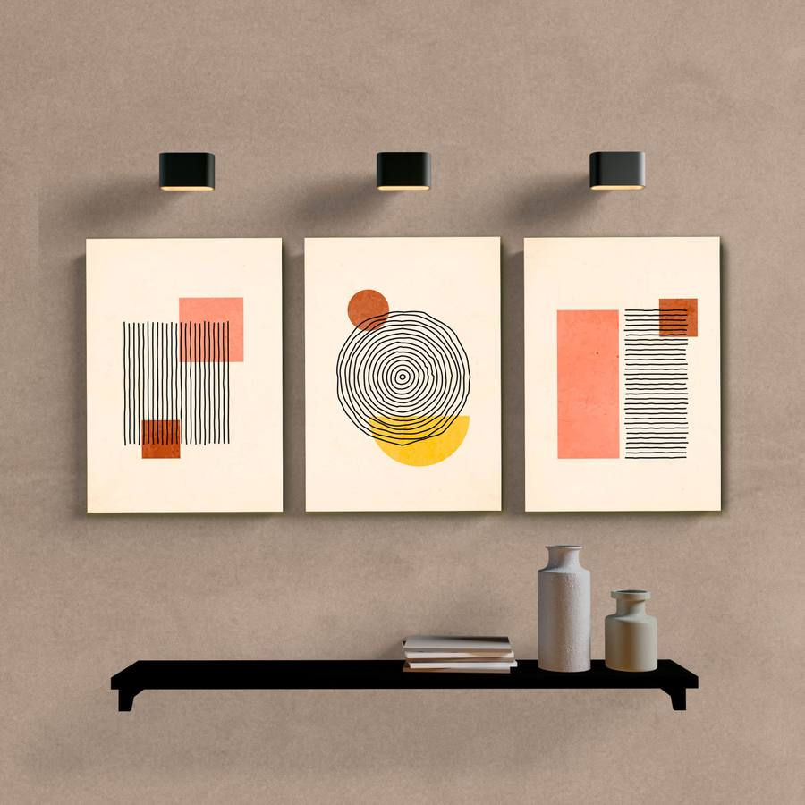 Kit Quadros Decorativos Minimalist - quadro decorativo em ambiente decorado