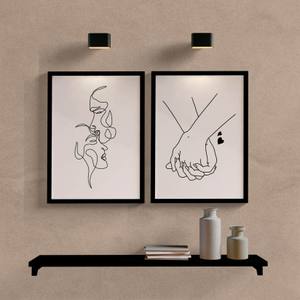 Kit Quadros Decorativos Minimalista Casal - detalhe da moldura e acabamento