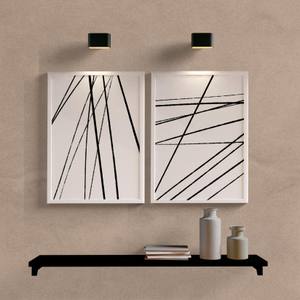 Kit Quadros Decorativos Minimalista Linhas - detalhe da moldura e acabamento