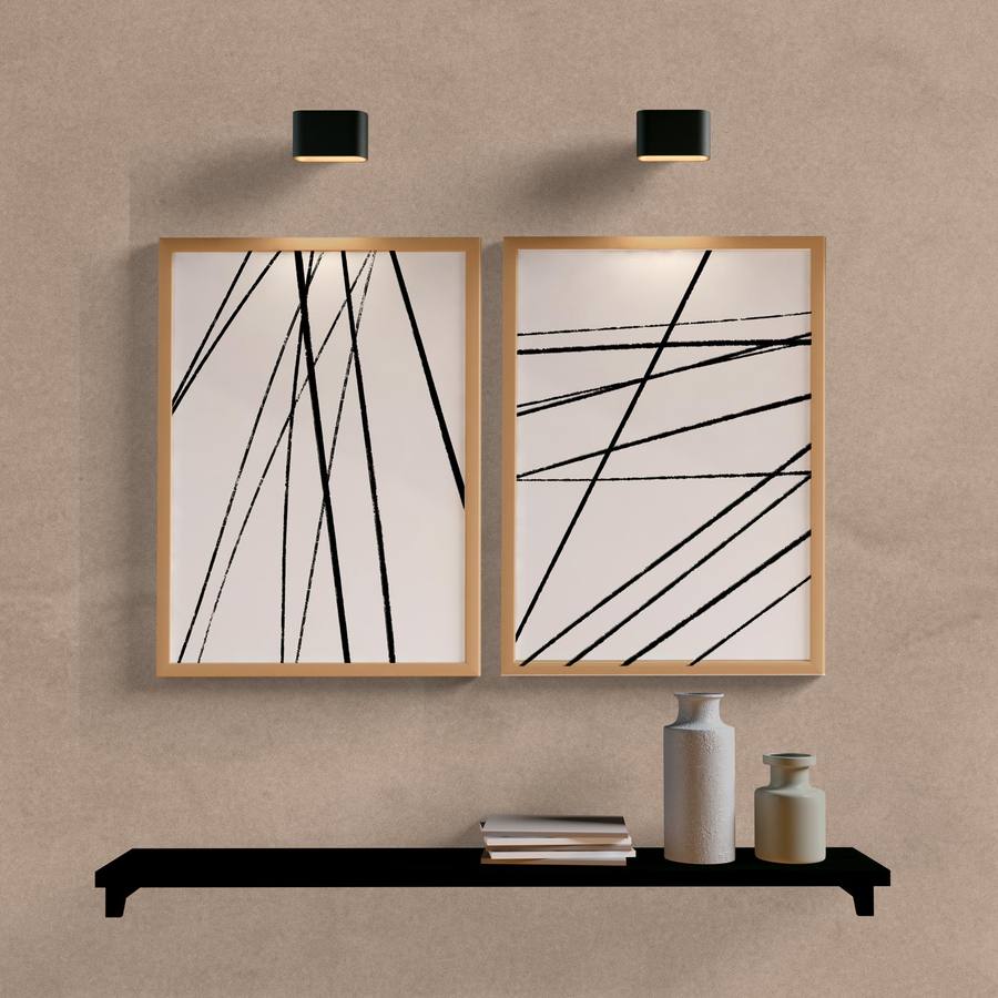 Kit Quadros Decorativos Minimalista Linhas - vista aproximada da impressão
