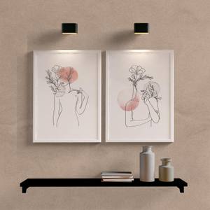 Kit Quadros Decorativos Minimalista Mulher - detalhe da moldura e acabamento