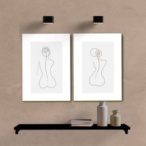 Kit Quadros Decorativos Minimalista Silhueta Mulher - vista aproximada da impressão