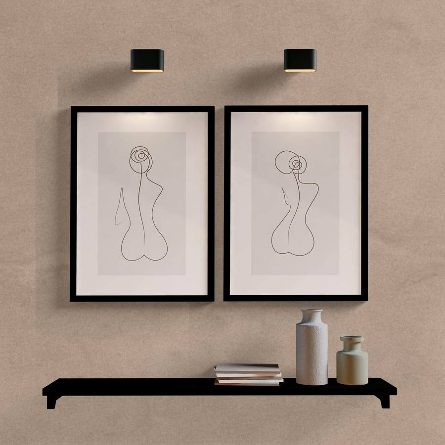 Kit Quadros Decorativos Minimalista Silhueta Mulher - quadro decorativo em ambiente decorado