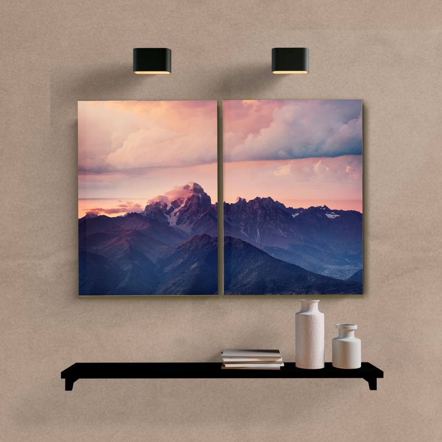 Kit Quadros Decorativos Montanhas - vista aproximada da impressão