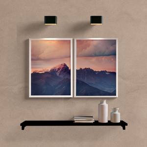 Kit Quadros Decorativos Montanhas - detalhe da moldura e acabamento