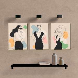 Kit Quadros Decorativos Mulheres - quadro decorativo em ambiente decorado