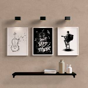 Kit Quadros Decorativos Música - detalhe da moldura e acabamento