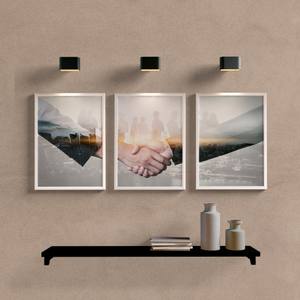 Kit Quadros Decorativos Negócios - detalhe da moldura e acabamento