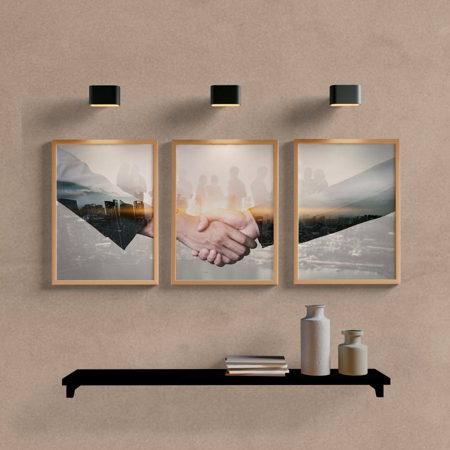 Kit Quadros Decorativos Negócios - vista aproximada da impressão