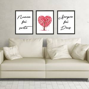 Kit Quadros Decorativos Nunca foi sorte - vista aproximada da impressão