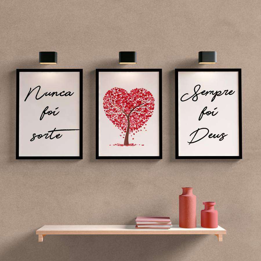 Kit Quadros Decorativos Nunca foi sorte | Wallze