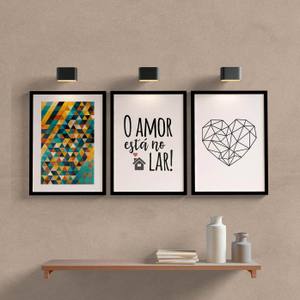 Kit Quadros o amor esta no lar para sala ou quarto