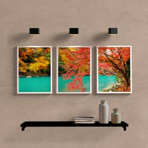 Kit Quadros Decorativos Paisagem Arashiyama - detalhe da moldura e acabamento