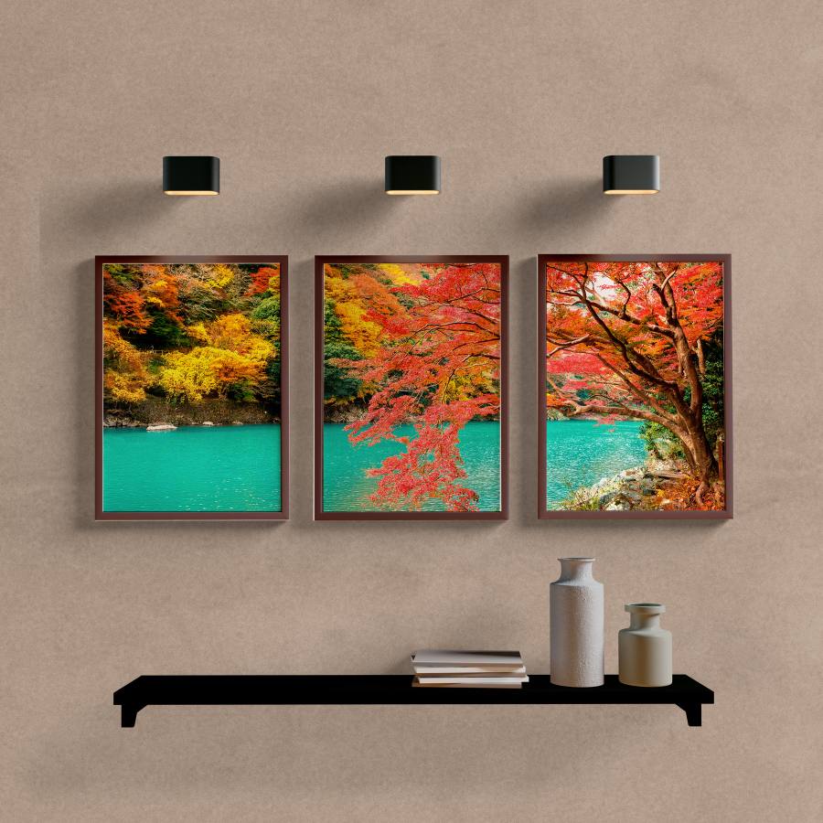 Kit Quadros Decorativos Paisagem Arashiyama - quadro decorativo em ambiente decorado
