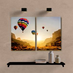 Kit Quadros Decorativos Paisagem Balões - quadro decorativo em ambiente decorado