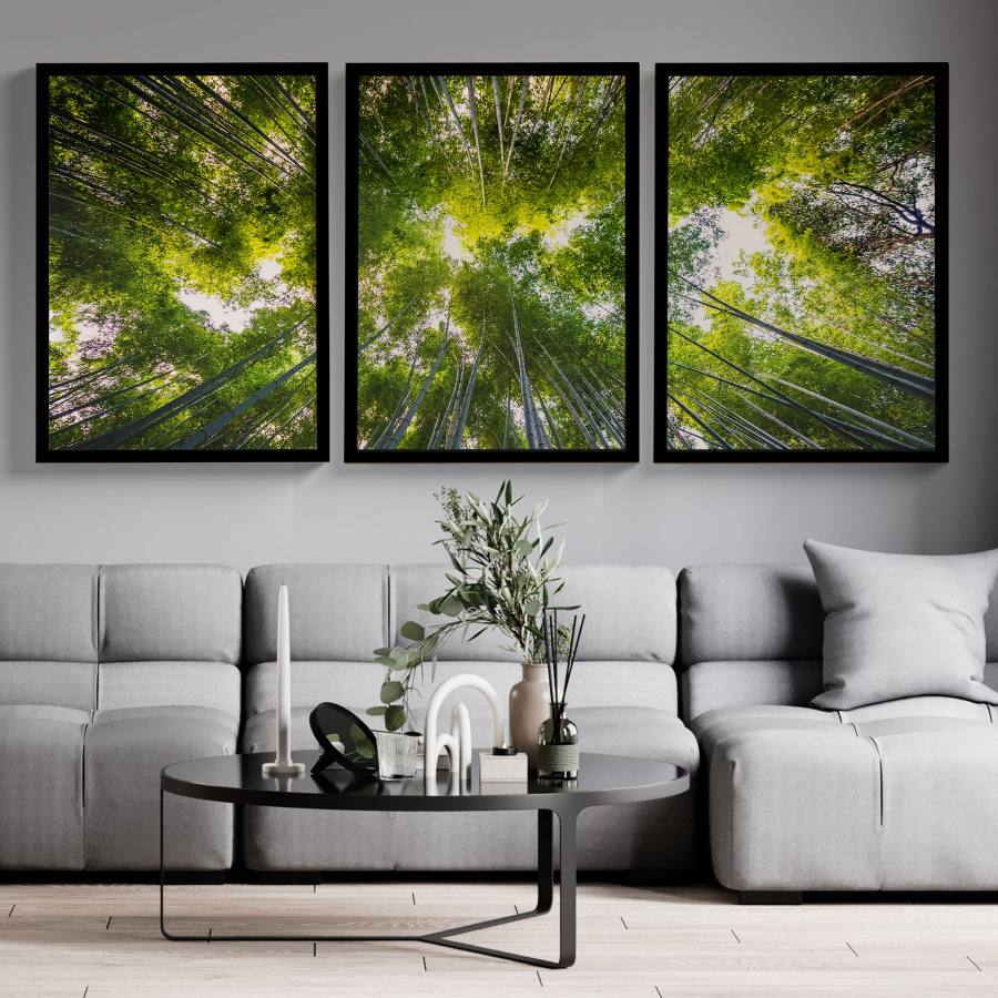 Kit Quadros Decorativos Paisagem Bamboo | Wallze