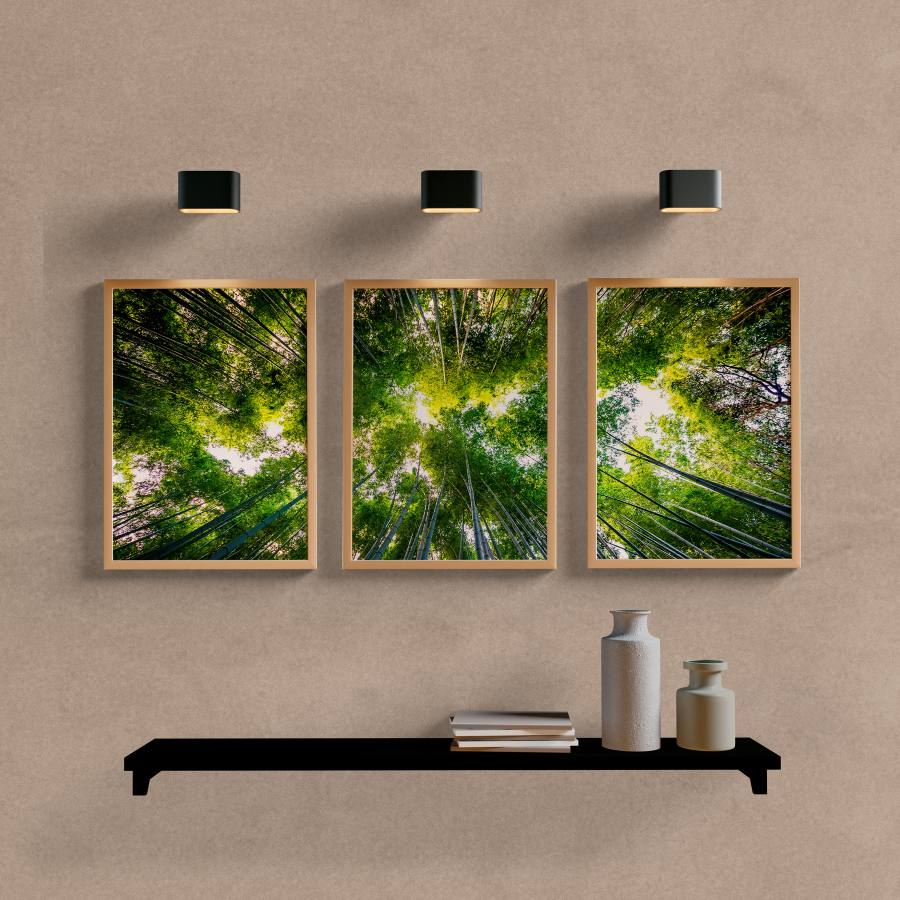 Kit Quadros Decorativos Paisagem Bamboo - vista aproximada da impressão