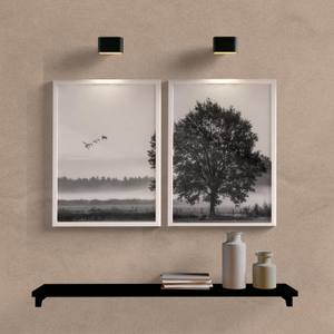 Kit Quadros Decorativos Paisagem Campo - detalhe da moldura e acabamento