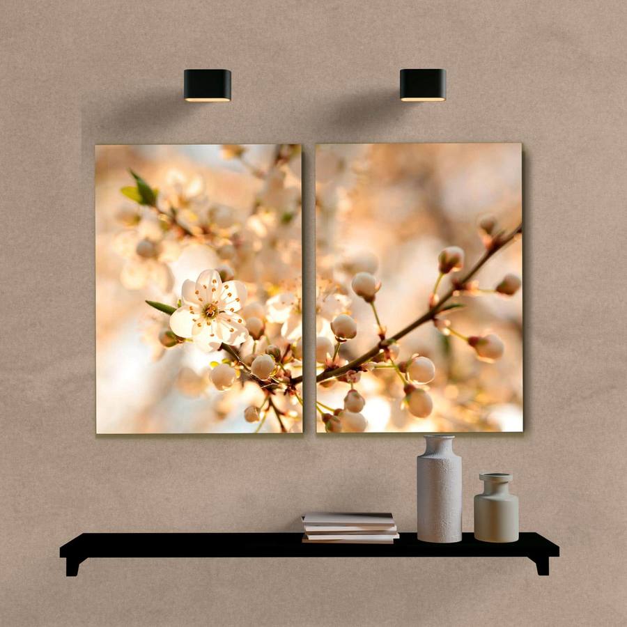 Kit Quadros Decorativos Paisagem Flor de Laranjeira - quadro decorativo em ambiente decorado