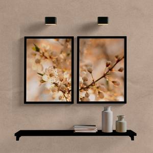 Kit Quadros Decorativos Paisagem Flor de Laranjeira - detalhe da moldura e acabamento