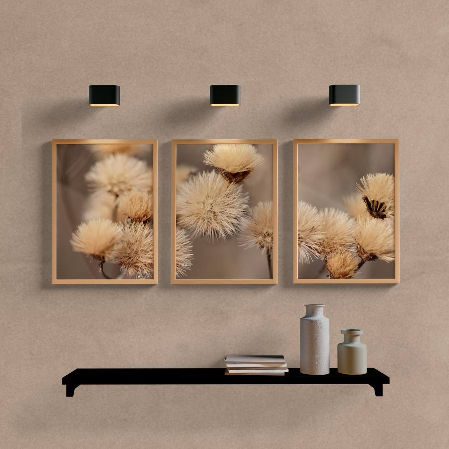 Kit Quadros Decorativos Paisagem Flores - vista aproximada da impressão