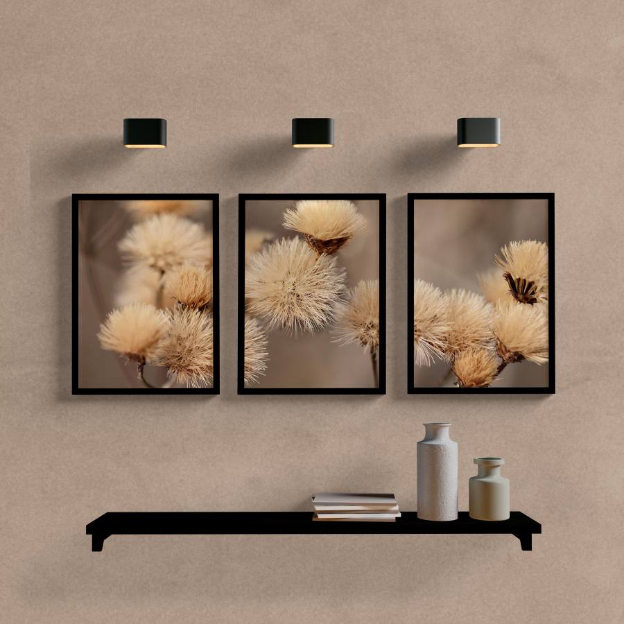 Kit Quadros Decorativos Paisagem Flores - quadro decorativo em ambiente decorado