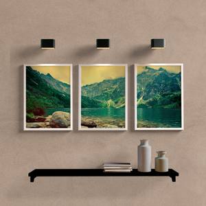 Kit Quadros Decorativos Paisagem Lago - detalhe da moldura e acabamento