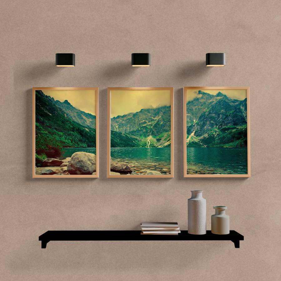 Kit Quadros Decorativos Paisagem Lago - vista aproximada da impressão