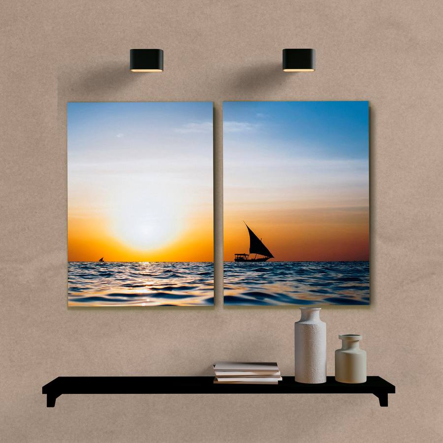 Kit Quadros Decorativos Paisagem Mar com Barco - imagem 6
