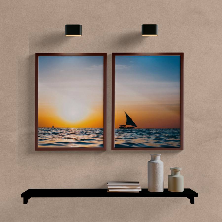 Kit Quadros Decorativos Paisagem Mar com Barco - imagem 5