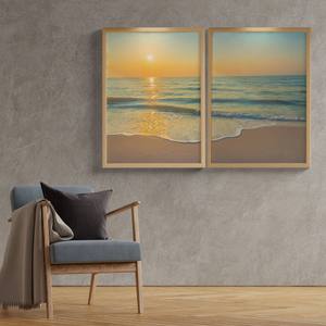 Kit Quadros Decorativos Paisagem Mar com Sol | Wallze