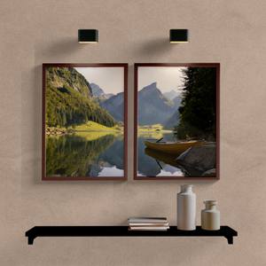 Kit Quadros Decorativos Paisagem Montanha com Barco e Lago - imagem 6