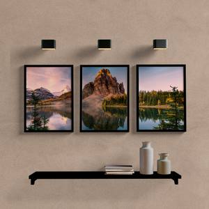 Kit Quadros Decorativos Paisagem Montanha e Lago - detalhe da moldura e acabamento
