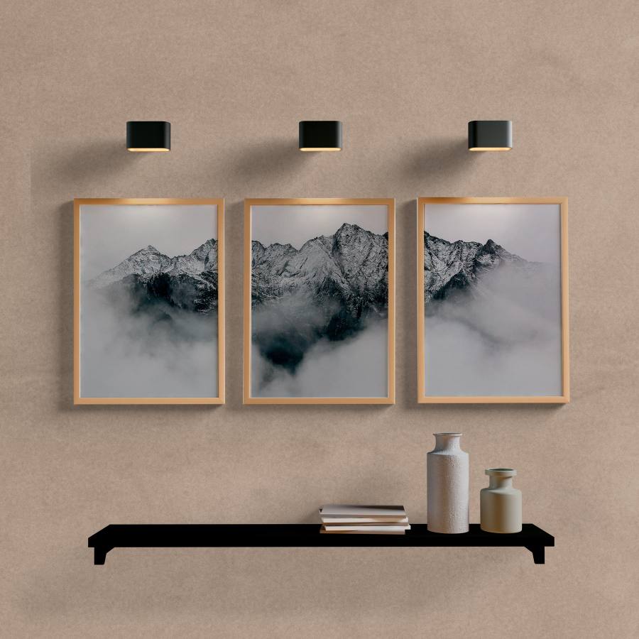 Kit Quadros Decorativos Paisagem Montanha - vista aproximada da impressão
