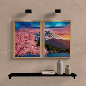 Kit Quadros Decorativos Paisagem Monte Fuji - vista aproximada da impressão