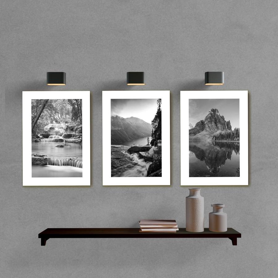 Kit Quadros Decorativos para Sala Paisagens Preto e Branco - quadro decorativo em ambiente decorado