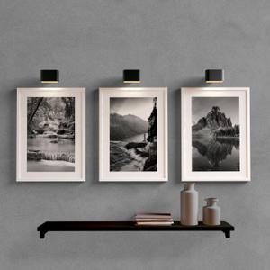 Kit Quadros Decorativos para Sala Paisagens Preto e Branco - detalhe da moldura e acabamento