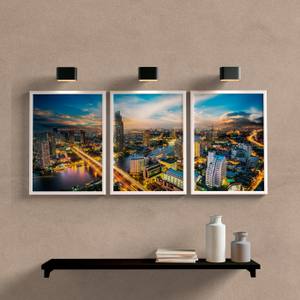 Kit Quadros Decorativos para Sala Prédios - detalhe da moldura e acabamento