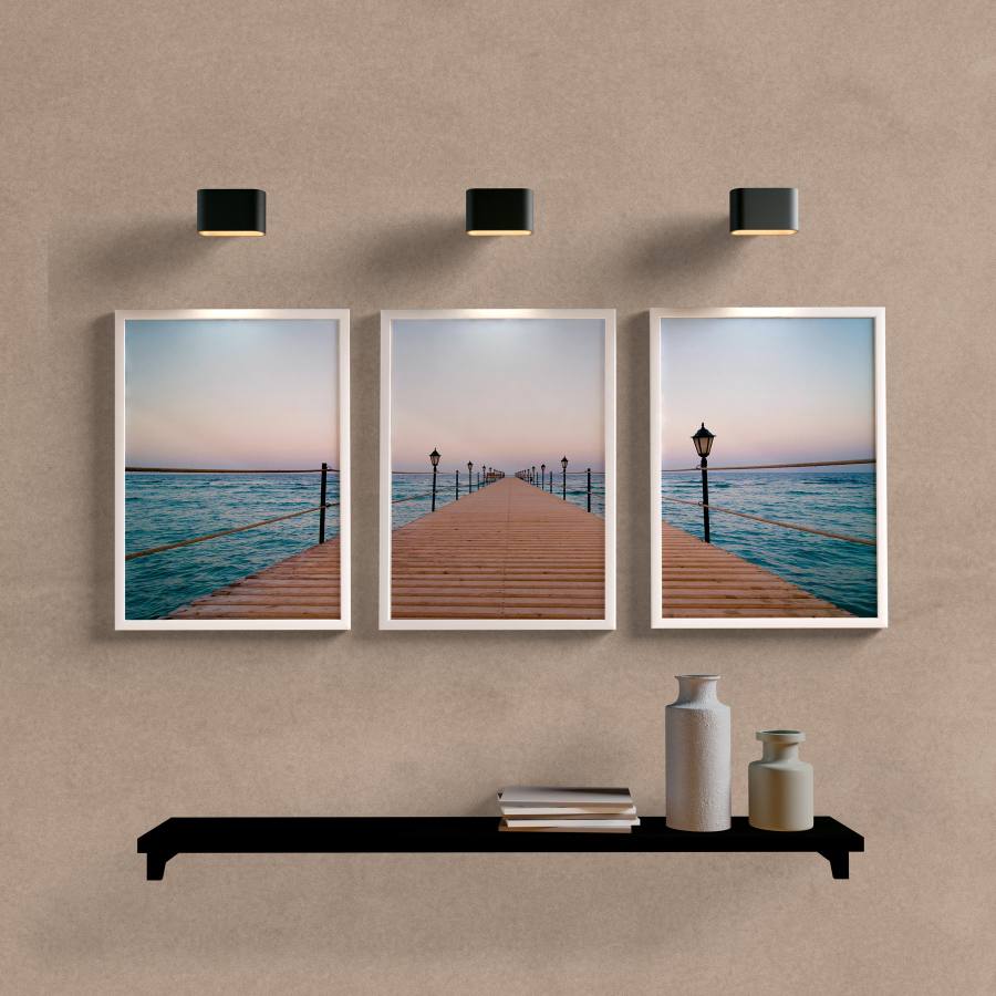 Kit Quadros Decorativos Pier - detalhe da moldura e acabamento