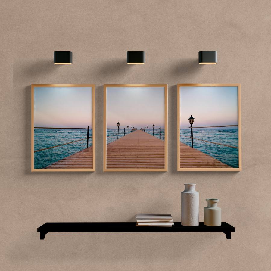 Kit Quadros Decorativos Pier - quadro decorativo em ambiente decorado