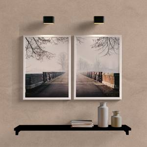 Kit Quadros Decorativos Ponte na Floresta - detalhe da moldura e acabamento
