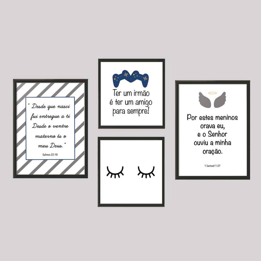 Kit Quadros Decorativos Quarto de Irmãos | Wallze