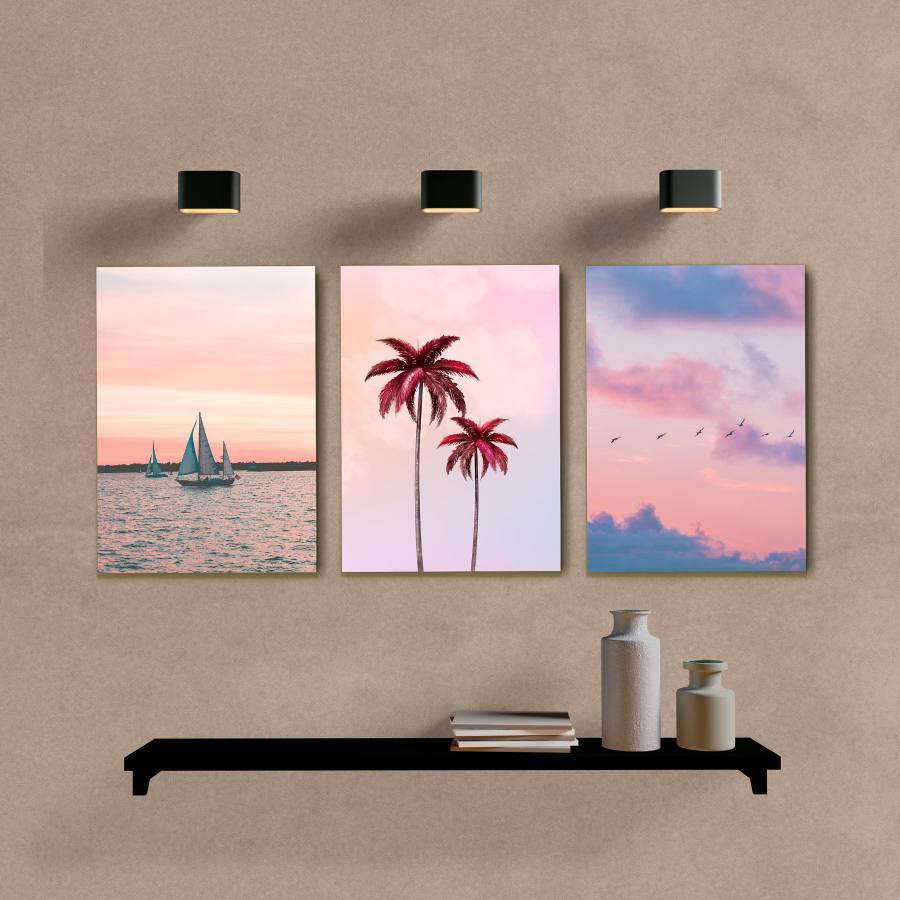 Kit Quadros Decorativos Rose Paisagens - imagem 6