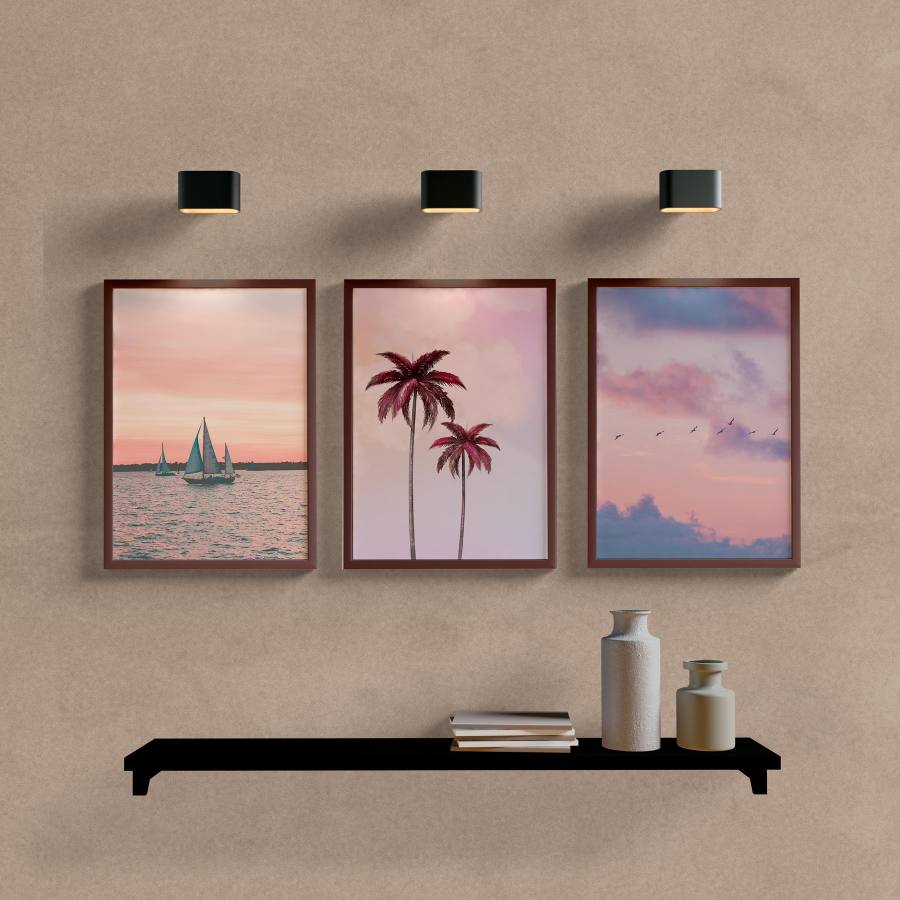 Kit Quadros Decorativos Rose Paisagens - imagem 5