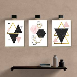 Kit Quadros Decorativos Sala Geometrico - quadro decorativo em ambiente decorado