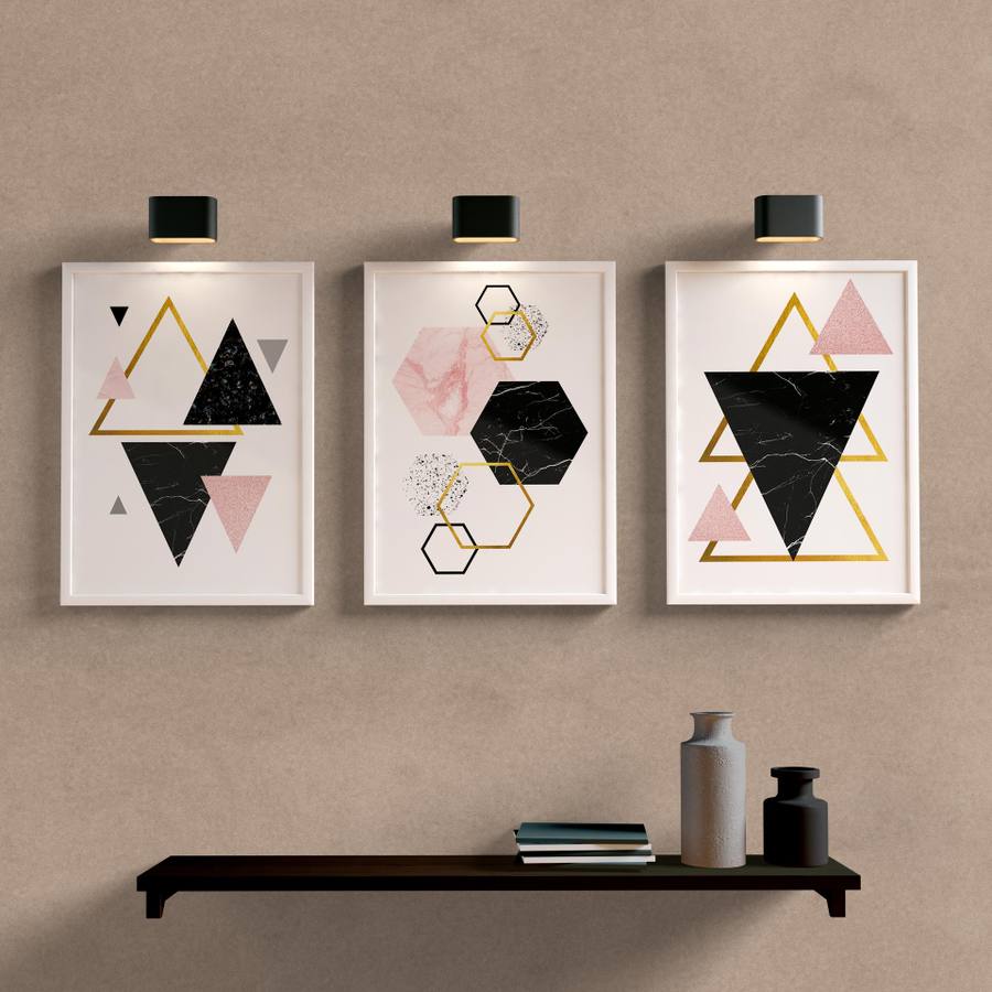 Kit Quadros Decorativos Sala Geométrico
